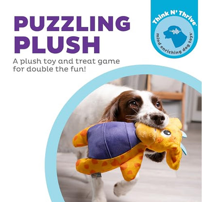 Outward Hound by Nina Ottosson Puzzle Palz Interactive Plush Dog Puzzle Dog Enrichment Toys, Plush, Squeaky, Giraffe, Yellow - color: Puzzle Palz Giraffe