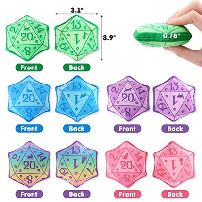 CiyvoLyeen D20 Dice Catnip Toy, DND Interactive Cat Toy Gifts for Role Playing Tabletop Game Soft Plush Funny Cute Kitten Teething Chew Pet Supplies Cat Lover Witchy Gift Idea Dnd Accessories Set of 5 - style: 5 Dices