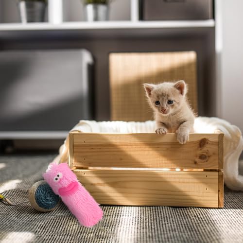 VICASKY Catnip Plush Toy for Cats Interactive Chew Play Pillow Safe Materials for Use Funny Cat Toy to Play and Engagement for Kittens - color: Pink