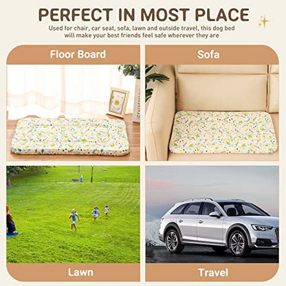 X-Small Crate Bed Pad - Super Soft Pancake Style Mat for Kennels, Ideal for Pet Beds, Machine Wash and Dryer Friendly, 22-Inch, Random Color