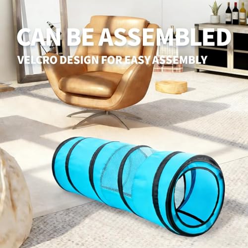 PAWISE Cat Tunnel for Indoor Cats, Collapsible Interactive Cat Toy Tube with Peek Hole, Foldable Pet Play Tent for Kittens Rabbits Small Animals, 10.5x34.5 Inches