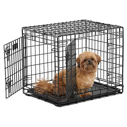MidWest Homes for Pets Ultima Pro Heavy-Duty 24-Inch Dog Crate, Ultra-Strong Steel Double Door Pet Cage for Small Breeds, Accessories Included - size: 25.8"L x 19.0"W x 25.8"H