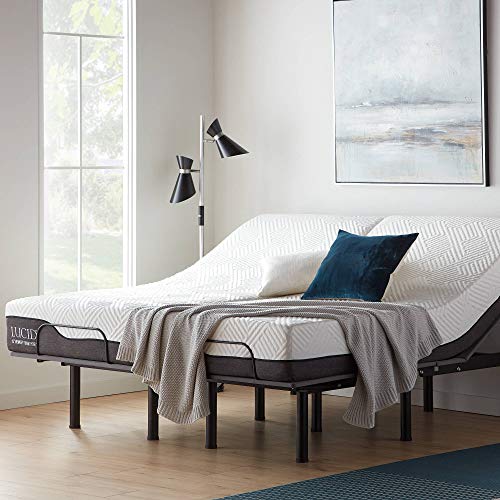 Lucid L150 Adjustable Base – Bed Frame with Head and Foot Incline – Wireless Remote Control – Premium Quiet Motor, Twin XL size, Charcoal - size: Twin XL, style: L150