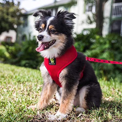 EcoBark Dog Harness - Luxurious Soft Mesh - Eco-Friendly Over the Head Vest Harness - No Pull & No Choke Design - Padded Breathable Body Halter - for Puppy, Toy, and Small Breeds (Red, Small) - color: Red