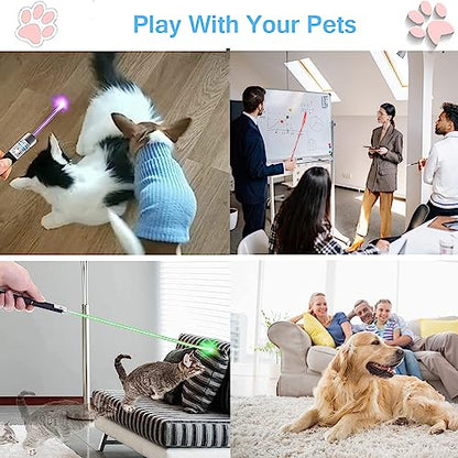 XIMIBI Red Green Violet Pointer for Cats (3 Pack), Pet Light Toys for Kittens and Dogs, Indoor Training and Chaser Toys for Cats.