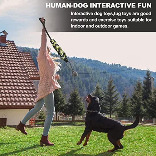 Interactive Dog Tug Toy,Indestructible Dog Toys for Aggressive Chewers,Tough Squeaky Dog Rope Toys for Training,Tug of War Dog Toy Balls for Medium & Large Dogs - style: Camouflage