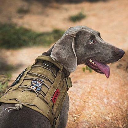 OneTigris Tactical Dog Harness Vest,No-Pull Service Dog Vest with Hook & Loop Panels,Adjustable Dog Vest Harness for Walking Hiking Training(Brown,XXS) - color: Brown, size: XX-Small
