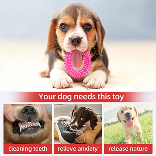Hurray 3 Pack Puppy Teething Chew Toys for Relieve Itching and Clean Teeth - Dog Toys for Small Dogs, Puppies Dog Teething Toys - Size Small, Pet Supplies Rubber Dental Chew Toy - Up to 15 lbs