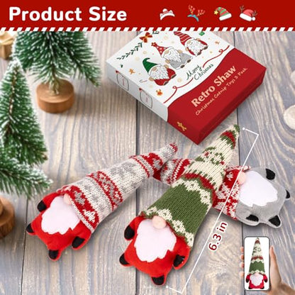 Retro Shaw Christmas Cat Toys, Xmas Catnip Toys for Indoor Kitten Kitty, Safe Kitten Teeth Cleaning Toy, Interactive Cat Chew Kitty Kicker Toy Santa Claus - size: 6.3 Inches