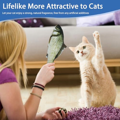 Cat Toys Cat Toy Interactive Fish for Indoor Cats & Kittens, 6 Pack Plush Fishs for Chewing, Soft Fish Play for Cats, No Catnip, Non-Irritating Pet Gift