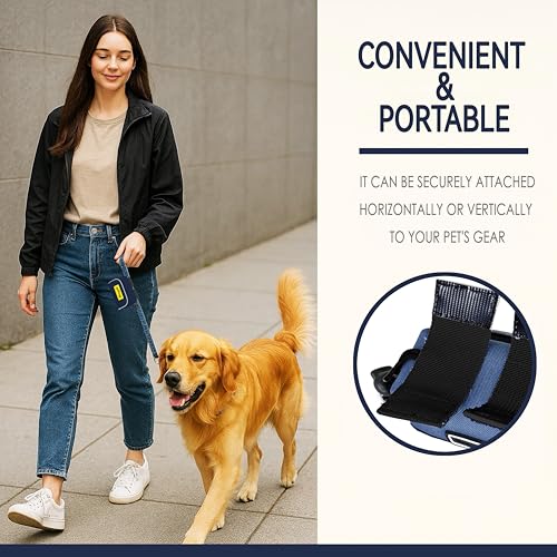 Dog Poop Bag Holder for Leash, 2 Waterproof Zipper Pouches, Dog Treat Pouch for Pet Walking Accessories, with Dispenser, Training Clicker and 1 Free Roll (Blue) - color: Blue