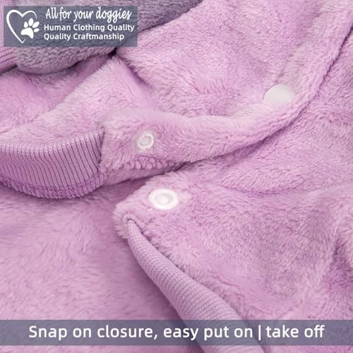 FabriCastle Dog Hoodie Sweater for Small Dogs Boy and Girl, Small Dog Clothes XS XXS Puppy Sweatshirt, Pet Outfit, Cat Clothing Super Soft Warm Snap On Closure (Lavender-Purple, X-Small) - color: Lavender-Purple, size: X-Small