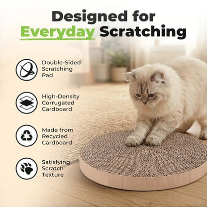 Best Pet Supplies Catify Cat Scratcher, Fun Interactive Scratchers, Posts, Poles, Claw Safe, Furniture Saver Indoor Play Support Natural Cat Behaviors Heavy Duty - 3 Pack Round, 10 x 10 - color: Round(3 Pack)