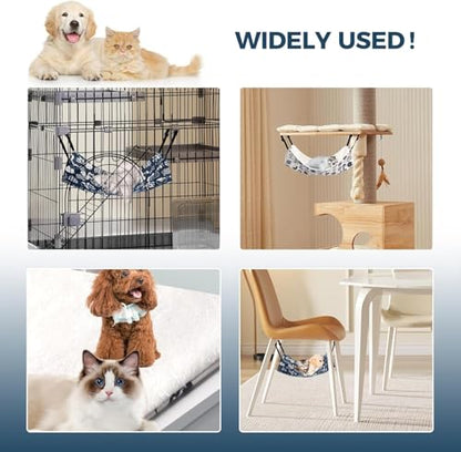 Cat Cage Hammock, Reversible for Use, Adjustable Pet Cat Bed, Soft Sleeping Cat Bed, Suitable for Cats, Puppies, Bunnies and Other Little Pets, Thickened Style, Blue, S(13.7 * 13.7in) - size: Small