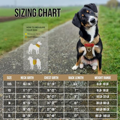 OneTigris Tactical Dog Harness Vest,No-Pull Service Dog Vest with Hook & Loop Panels,Adjustable Dog Vest Harness for Walking Hiking Training(Brown,XXS) - color: Brown, size: XX-Small