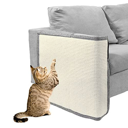 Cat Scratch Couch Protector with Natural Sisal for Protecting Couch Sofa Chair Furniture,Couch Protector from Cat Claws 23.6" L*19.7" W(Light Grey/Right Hand) - color: Light Grey