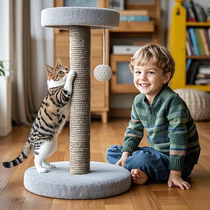 PowerKing Natural Sisal Replacement Scratching Post, 4 Pieces M8 Cat Scratch Post Refill Pole Parts for Refurbishment, White, Include Screws (Grey-15.7''+15.7''+7.87''+7.87'') - color: Grey, size: 15.7''+15.7''+7.87''+7.87'' (2.67''Thick)