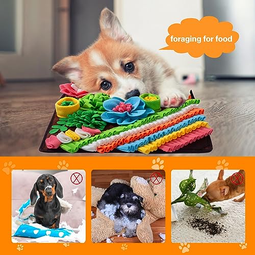 Snuffle Mat for Dogs, Sniff Mat Slow Feeding Mat for Small Pets Cats, Rabbits - Help Stress Relief and Training - Stimulate Your Pet's Foraging Skills! (Brown) - color: Brown