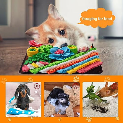 Snuffle Mat for Dogs, Sniff Mat Slow Feeding Mat for Small Pets Cats, Rabbits - Help Stress Relief and Training - Stimulate Your Pet's Foraging Skills! (Brown) - color: Brown