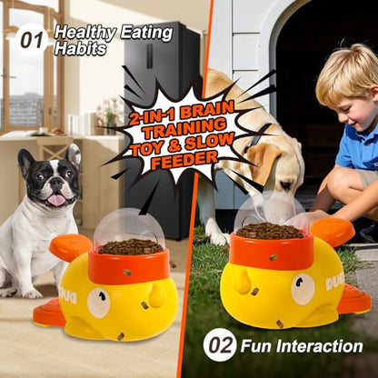 Interactive Dog Toys Food Puzzle Slow Feeder, Cat Treat Dispenser Toy Duck-Shaped Enrichment Toy for Small Medium Dogs and Cats, IQ Training and Exercise Small Animal Bowls