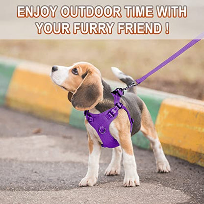 Dog Harness Step in Dog Vest Harness, Reflective Adjustable Puppy No Pull Harness Breathable Soft for Small and Medium Dogs Cats, Purple, XXS - color: Purple, size: XX-Small