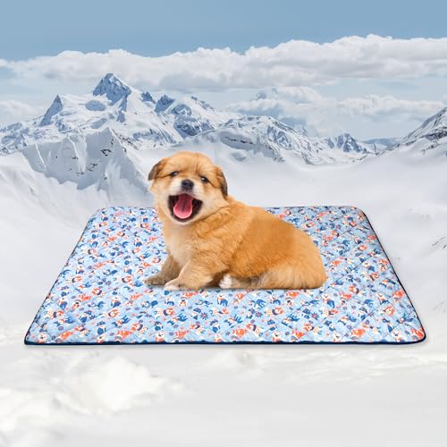 Tuiskusa Premium Cooling Blanket for Dogs Pet Cooling Pads Washable Pet Cool Mat for Cats Hot Weather Puppy Lightweight Throw Calming Pad(22x28 inches) - color: Comic Dog, size: Small(22"x28")
