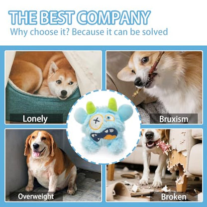 Squeaky Plush Pet Toy Ball, Dental Care, Skin-Friendly and Soft and Relieve Stress,Dog Training Interactive Pet Cute Plush Fashionable Toy Ball (Sky Blue,Large) - color: Sky Blue, size: Large