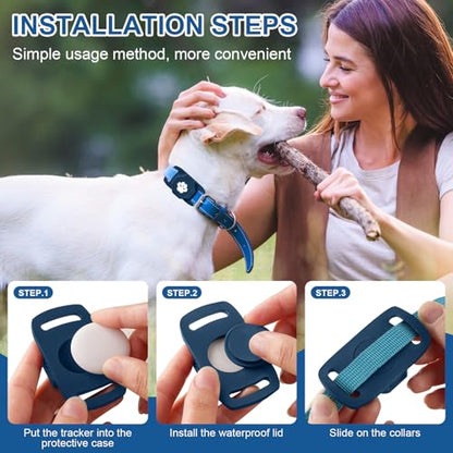 Smart Pet Tracker for Collar - Dog Trackers Pet Location Tracker with Holder, No Monthly Fee, Anti-Lost Tracking Device for Pets, Luggage, Bag Straps, Compatible with Google Android Only(Not for iOS) - color: Blue
