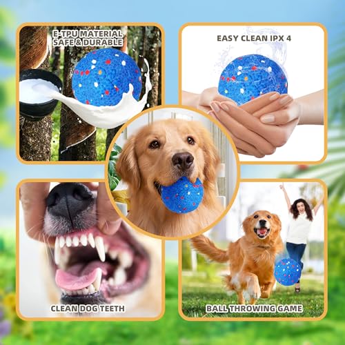 Smart Interactive Dog Toy Ball,Moving Bouncing Dog Ball, E-TPU Material, IPX4 Waterproof, Active Rolling Balls for Small Medium and Large Dogs - color: Interactive Dog Ball
