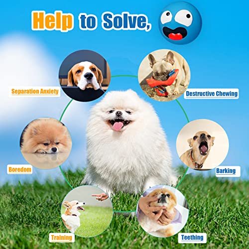 HOLYSTEED Squeaky Dog Toy for Small Dogs, Rubber Latex Puppy Toys Small Dog Toys, Soft Smile Face Squeaky Dog Balls Flat for Mini, Small Breeds