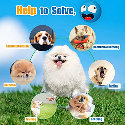 HOLYSTEED Squeaky Dog Toy for Small Dogs, Rubber Latex Puppy Toys Small Dog Toys, Soft Smile Face Squeaky Dog Balls Flat for Mini, Small Breeds