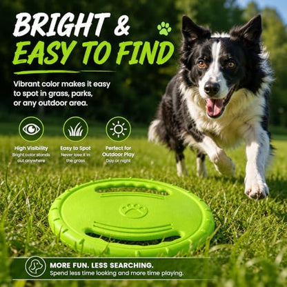 Dog Flying Disc, Durable Soft EVA Flying Ring for Aggressive Chewers, Interactive Fetch & Training Toy, Floats in Water, Safe on Teeth & Gums, Beach Pool Play(Green) - color: Green