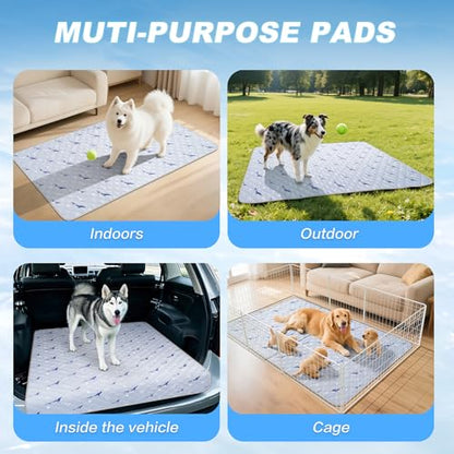 Dog Cooling Mat, Cooling Mat for Dogs, Breathable Dog Bed with Non-Slip Design, Portable & Washable Pet Pad for Indoor, Outdoor, Crate, Summer Cat Bed, Cool Pet Pad, Gel-Free, 21"x27" - size: 21"x27"(S)