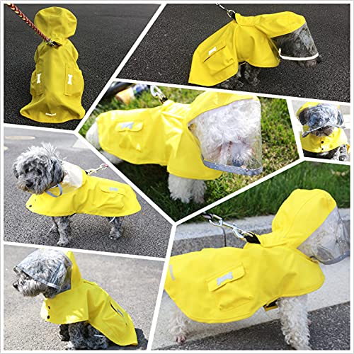 Dog Raincoat,Waterproof Rain Poncho with Hoodie, High Reflective Adjustable Pet Rain Jacket with Leash Hole for Small Medium and Large Dogs (Yellow Duck, Small) - color: Yellow Duck, size: Small: 9-13lbs