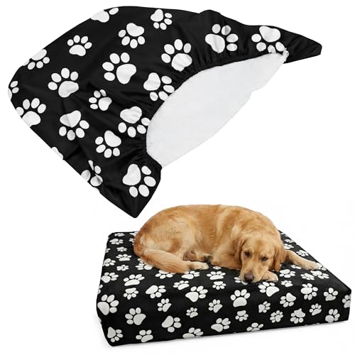 DUKE&LEFTY Furever Pet Dog Bed Slipcover-Stretch Soft Petbed Cover-Universal-Easy to Remove (Zipper Free)-Christmas/Small - color: Christmas, size: Small-24"x18"x4"