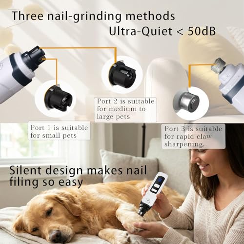 OUTMX 2026 Upgrade Dog Nail Clippers, Groom Silent Pro Nail Grinder Set, Dog and Cat Nail Clipper, Dog Nail Trimmers for Small and Medium-Sized Pets of Different Sizes