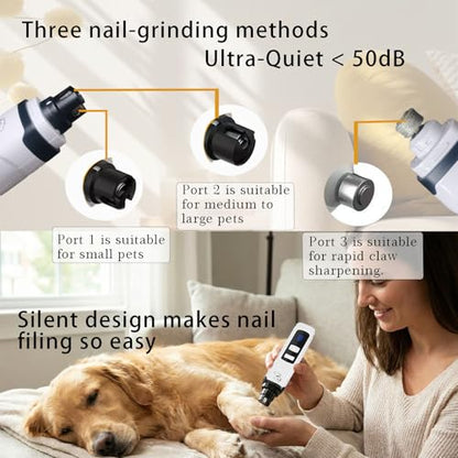 OUTMX 2026 Upgrade Dog Nail Clippers, Groom Silent Pro Nail Grinder Set, Dog and Cat Nail Clipper, Dog Nail Trimmers for Small and Medium-Sized Pets of Different Sizes