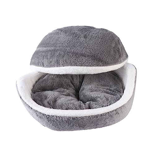 Milisten Detachable Cat Bed Winter Warm Pet House Cushion for Dogs Cats Soft Comfortable Easy to Grey for Indoor Outdoor Use