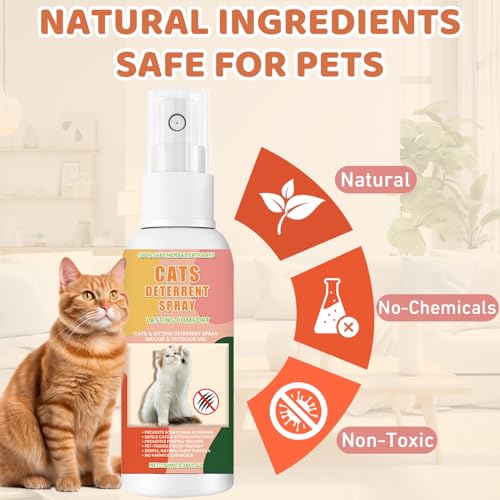 Tetra Cat Deterrent Spray, Natural No Scratch Spray for Cats Keep Off Cats and Kittens Scratching Furniture, Sofas, Rugs, Curtains, Plants, Safe & Effective, 100ml - color: deep pink