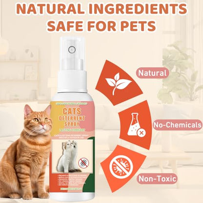 Tetra Cat Deterrent Spray, Natural No Scratch Spray for Cats Keep Off Cats and Kittens Scratching Furniture, Sofas, Rugs, Curtains, Plants, Safe & Effective, 100ml - color: deep pink