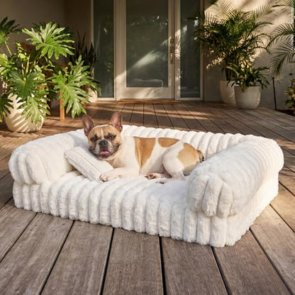 Cat Bed, Cat Beds for Indoor Cats, Winter Self Warming Pet Sofa Bed, Washable Medium Pet Bed for Puppy and Small to Large Kitten with Anti-Slip Bottom, Fits Up to 65lbs Pets - size: 24*18*10 inches