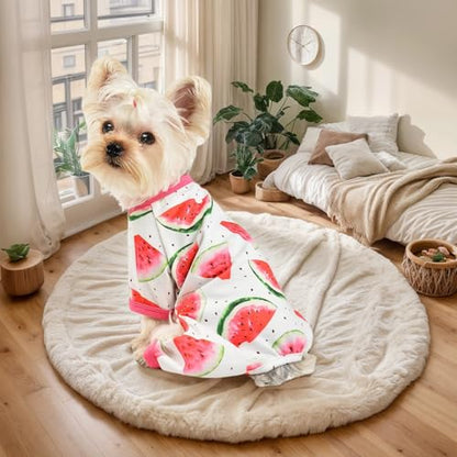 Dog Pajamas for Small Dogs, Soft Thin Pjs Jammies Cat Doggie, Summer Pet Cute Puppy Clothes Outfits Dogs Boy Girl(Watermelon,XS) - color: Watermelon, size: X-Small (Chest 11.8 in)