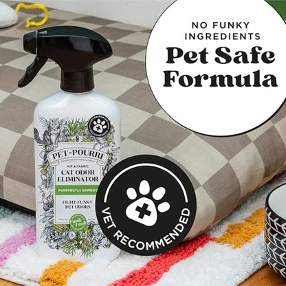 Pet-Pourri Smell Ya Litter Cat Litter Deodorizer Spray, Purrfectly Bamboo 3.4 Fl Oz, Up to 170 Uses, Pet Odor Remover with Essential Oils for Air, Carpet, Urine, Vet Recommended, Bergamot Bamboo Scent - size: 3.4 Fl Oz (Pack of 1)
