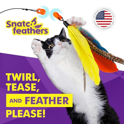 Cat Amazing Snatch Feathers Replacement Pack - 3 Magnetic Feather Attachments for The Snatch Magnetic Wand - Cat Toy Feathers – Cats Can Really Catch! - style: Snatch Feather Attachment 3-pack