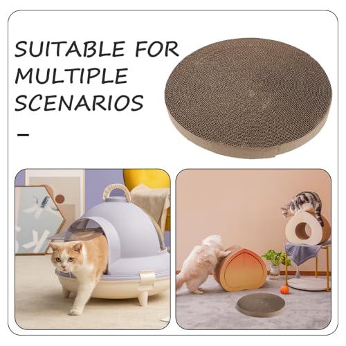 OUNONA Replaceable Round Cat Scratcher Pad Sturdy Corrugated Cardboard Scratch Board Replacement for Indoor Floor Cat Scratcher