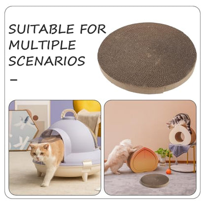 OUNONA Replaceable Round Cat Scratcher Pad Sturdy Corrugated Cardboard Scratch Board Replacement for Indoor Floor Cat Scratcher