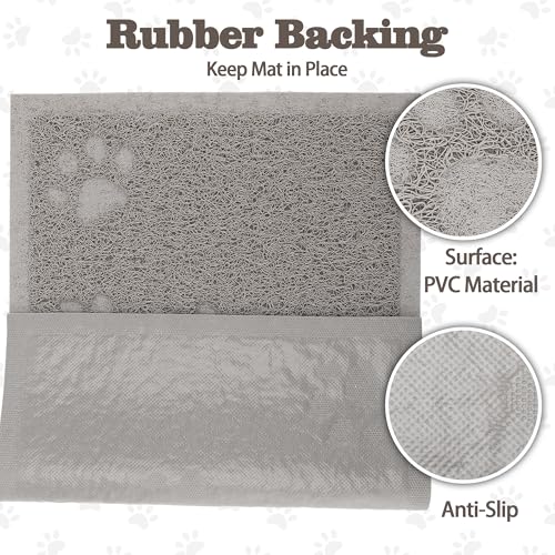 Darkyazi Cat Litter Box Mat for Floor Litter Trapping Mat Non-Slip Backing, Scatter Control, Easy Clean, Water Resistant, Soft on Paws (15.75" x 11.75",Gray Sand) - color: Gray Sand
