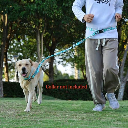 Hands Free Dog Leash, No Pull Bungee Dog Running Waist Leash, with Car Seat Belt, Reflective Stripes, Heavy Duty for Medium and Large Dogs. (Daisy Green, Large) - color: Daisy Green