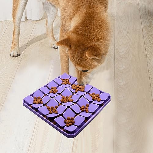 Silicone Snuffle Mat for Small Dogs Puppy Cat Slow Down Eating,Slow Feeder Lick Mat for Dry Wet Food for Pet Training Smell,Encourages Natural Foraging Skill,Relieving Stress - color: Purple-S(8.2x8.2in)