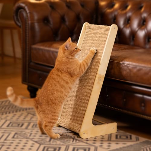 2-in-1 Cat Scratching Post with Replaceable Sisal Pads – Durable Scratcher Toy for Indoor Cats